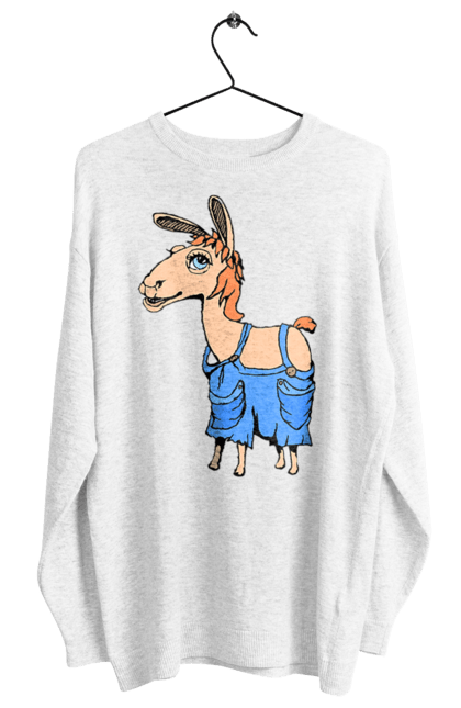 Світшот жіночий з принтом "Лама В Комбінезоні". Комбінезон, лама. 2070702