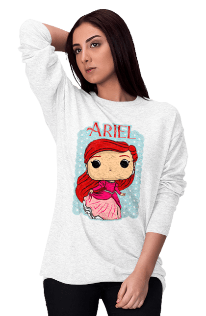 Світшот жіночий з принтом "Аріель". Ariel, little mermaid, аріель, казка, принцеса, русалонька, русалочка. 2070702