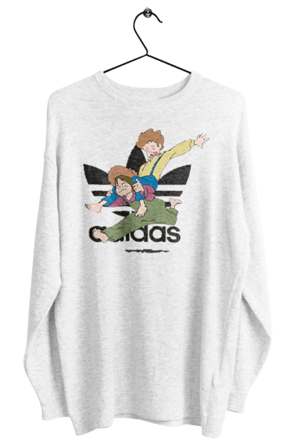 Свитшот женский с принтом Adidas Том Сойер. Adidas, tom sawyer, адидас, книга, мультфильм, повесть, приключения, том сойер. 2070702