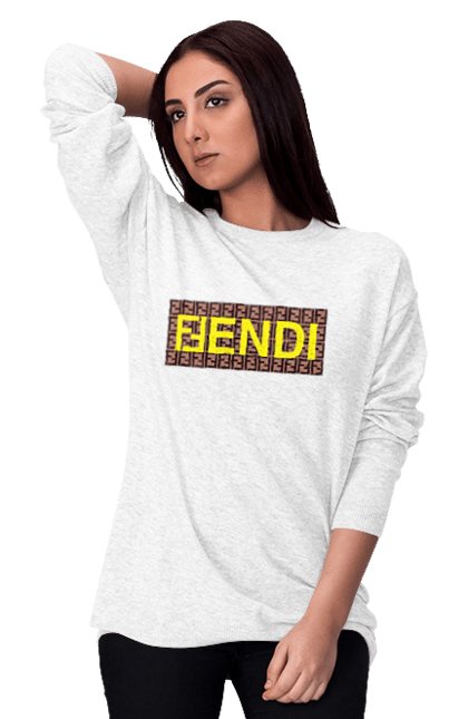 Women's sweatshirt with prints Fendi. Bag, brand, clothes, fashion, fashion house, fendi, italy, luxury, lvmh. 2070702