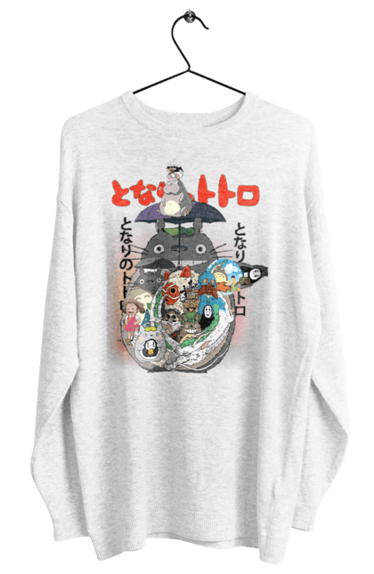 Women's sweatshirt with prints Totoro. Adventures, anime, comedy drama, fantasy, film, my neighbor totoro, tv series. 2070702