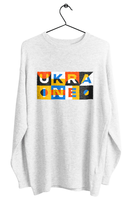 Світшот жіночий з принтом "Україна". Напис україна, символ україни, текст україна, україна. 2070702