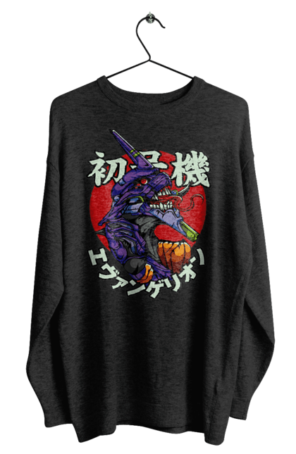 Men's sweatshirt with prints Evangelion. Angel, anime, eva 01, evangelion, manga, neon genesis evangelion, shinji. 2070702