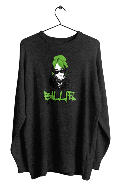 Світшот чоловічий з принтом "Billie Eilish". Активістка, біллі айліш, мизукант, права, співачка, тварини. 2070702