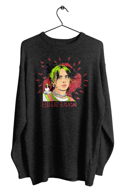 Світшот чоловічий з принтом "Біллі Айліш". Біллі айліш, логотип біллі айліш, принт біллі айліш, співачка біллі айліш. 2070702