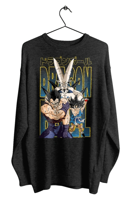 Men`s sweatshirt with prints Dragon Ball. Anime, dragon ball, goku, manga, tv series, vegeta. 2070702
