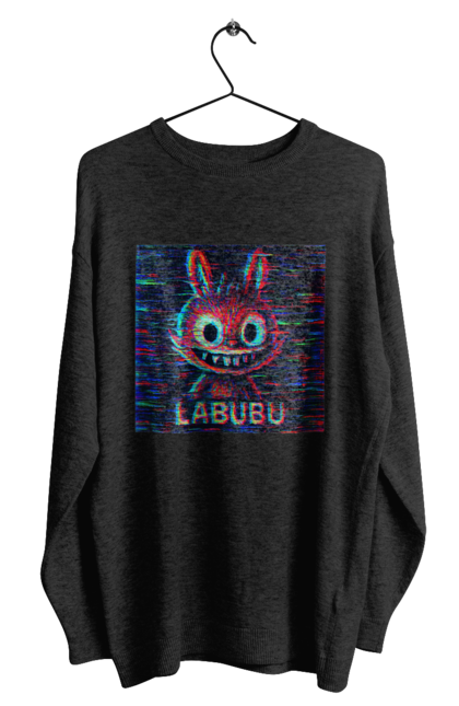 Світшот чоловічий з принтом "Лабубу". Crt, rgb, глітч, кіберпанк, лабубу, пікселі, ретро, спотворення, цифрове мистецтво, шум. 2070702