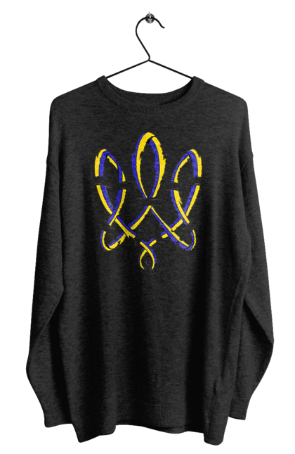 Світшот чоловічий з принтом "Тризуб України герб". Воля, герб, символ україни, тризуб, тризуб україни, тризуб україни герб, україна, українська символіка. 2070702