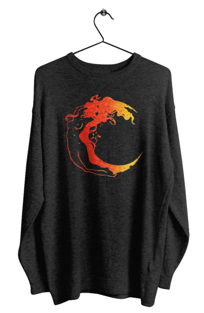 Men`s sweatshirt with prints Moon girl. Cosmic, girl, moon, space, stars. 2070702