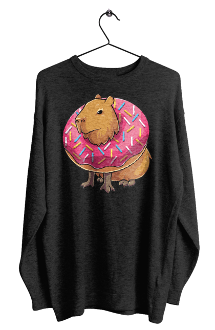 Світшот чоловічий з принтом "Капібара". Capybara, капибара, капібара, копибара, копіпара, пончик. PrintMarket - інтернет-магазин одягу та аксесуарів з принтами плюс конструктор принтів - створи свій унікальний дизайн