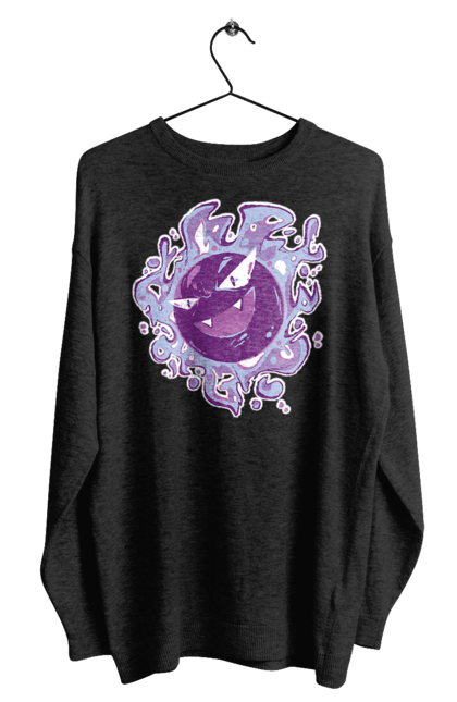 Men's sweatshirt with prints Pokemon Gastly. Anime, games, gastly, nintendo, pokemon, pokemon go. 2070702