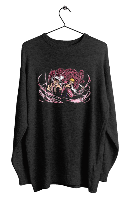 Men's sweatshirt with prints One Piece Donquixote Doflamingo. Anime, donquixote doflamingo, heavenly yaksha, manga, one piece, straw hat pirates. 2070702