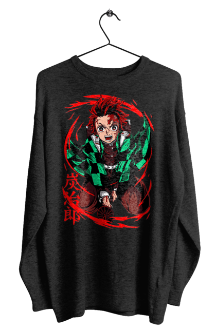 Men's sweatshirt with prints Demon Slayer Tanjiro. Anime, demon slayer, kamado tanjiro, manga, tanjiro. 2070702