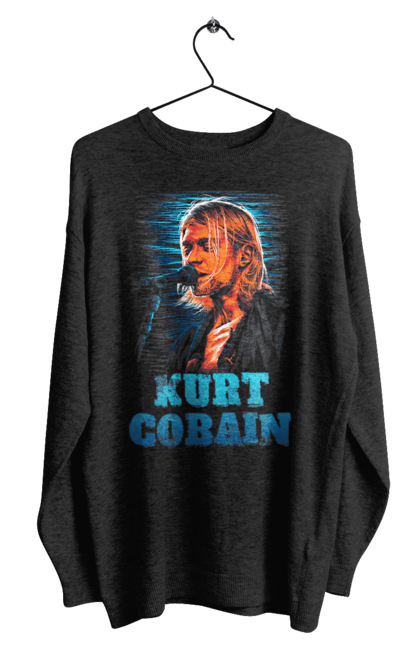 Men's sweatshirt with prints Kurt Cobain. Cobain, group, kurt, kurt cobain, music, nirvana, rock. 2070702