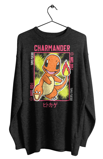 Men's sweatshirt with prints Pokemon Charmander. Anime, charmander, games, nintendo, pokemon, pokemon go. 2070702