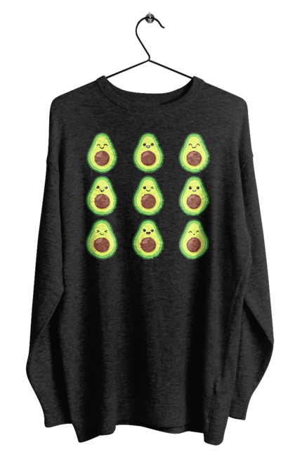 Світшот чоловічий з принтом "Настрій Авокадо". Авокадо, емоції, їжа. 2070702