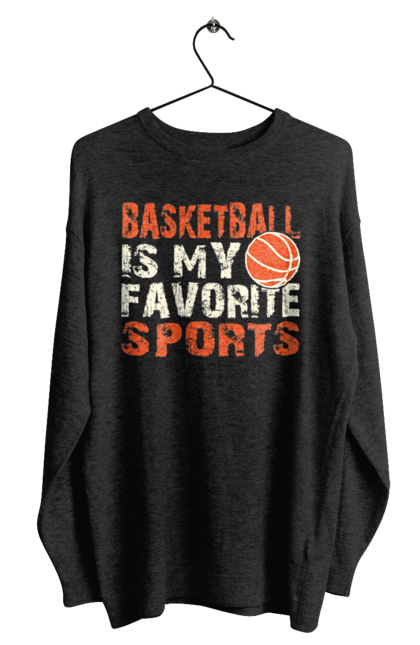 Світшот чоловічий з принтом "Баскетбол мій фаворит у спорті". Баскетбол, баскетбол фоворит, баскетболіст, гра баскетбол, спорт, фаворит. futbolka.stylus.ua