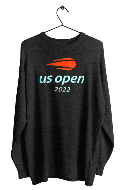 Світшот чоловічий з принтом "Тенісний турнір US Open 2022". Великий теніс, відкритий чемпіонат, гравці, м`яч, нью йорк, призовий фонд, ракетка, турнір на ґрунті, хард, чемпіонат америки. aslan