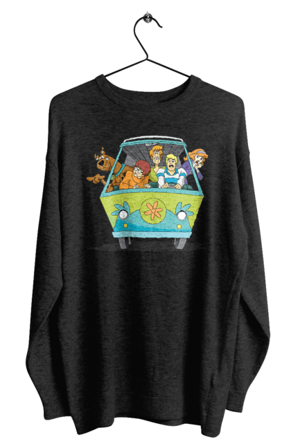 Світшот чоловічий з принтом "Скубі Ду, Машина". Авто, мультик, скубі ду, собака. 2070702