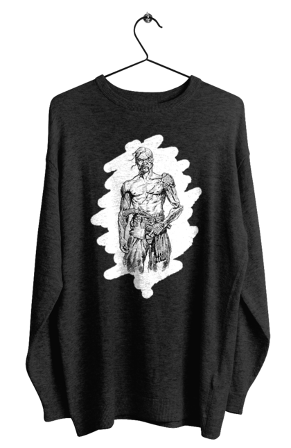 Світшот чоловічий з принтом "Кіборги україни". Вуса, зброя, кіборг, козак, патріот, пістолет, українець, чуб. 2070702