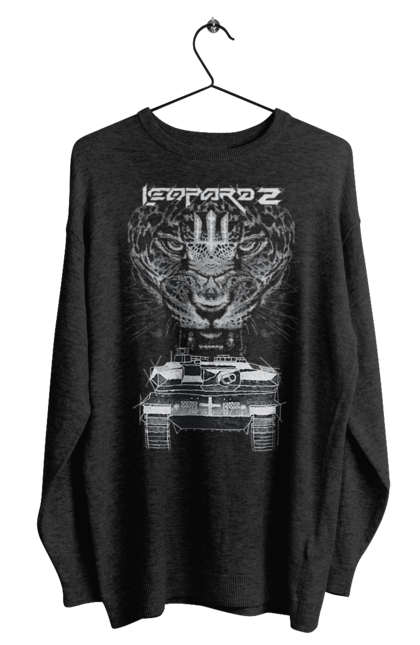 Світшот чоловічий з принтом "Леопард 2". Зсу, леопард, леопард 2, танк, танк леопард 2. 2070702