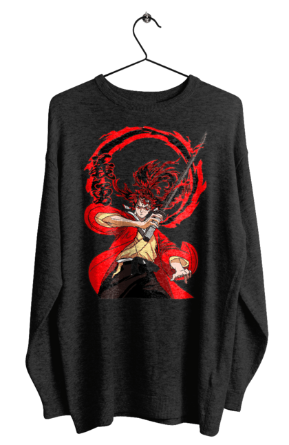 Men's sweatshirt with prints Demon Slayer Yoriichi Tsugikuni. Anime, demon slayer, manga, tsugikuni, yoriichi, yoriichi tsugikuni. 2070702