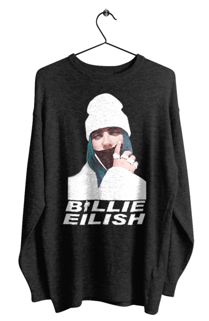 Світшот чоловічий з принтом "Біллі Айліш". Біллі айліш, логотип біллі айліш, принт біллі айліш, співачка біллі айліш. 2070702