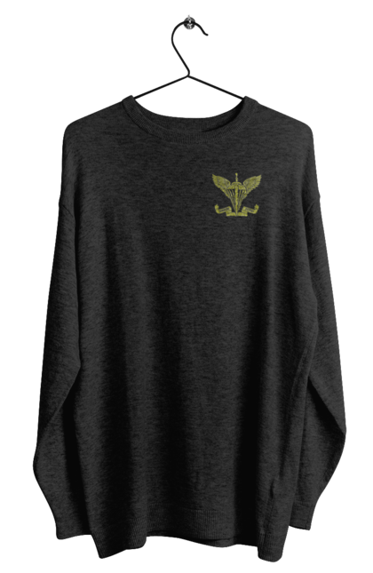 Світшот чоловічий з принтом "Десантно штурмові війська України". Армійська, військова, емблема, мілітарі, хакі. 2070702