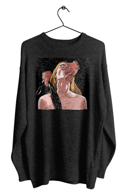 Світшот чоловічий з принтом "Дівчина У Полоні Чоловіка З Батогами". Батіг, пристрасть, смоктати. 2070702