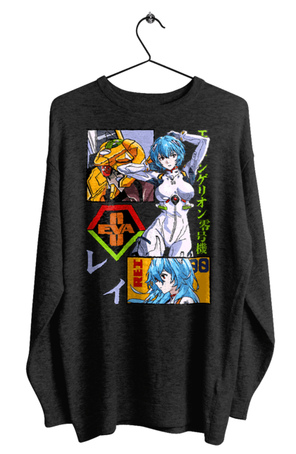 Men's sweatshirt with prints Evangelion Rei. Anime, evangelion, eve, kaoru, manga, rei ayanami, shinji. 2070702