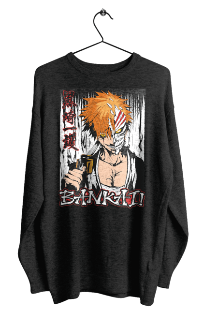 Світшот чоловічий з принтом "Бліч Куросакі Ічіґо". Anime, bleach, ichigo kurosaki, manga, аніме, бліч, ічіго, куросакі ічіґо, манга. 2070702