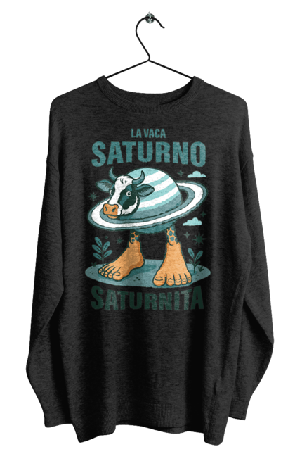 Свитшот мужской с принтом Lavaca Saturno Saturnita. Брейнрот, итальянская гниль мозгов, итальянские мемы, итальянский брейнрот, итальянский мем, корова сатурн, ла вака, ла вака сатурно, лавака сатурно, сатурно сатурнито. 2070702