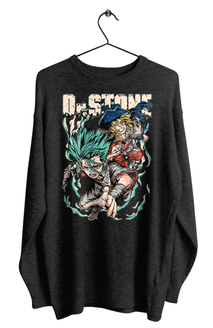 Men's sweatshirt with prints Dr. Stone Senku and Ryuusui. Anime, dr. stone, ishigami, manga, ryuusui, ryuusui nanami, senku, senku ishigami. 2070702