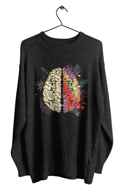 Світшот чоловічий з принтом "Творчість та логіка". Бінарний, біткоїн, біткойн, валюта, гроші, крипто, наука, програміст, программист, творчество, техно, хакер, художник, цветной. 2070702