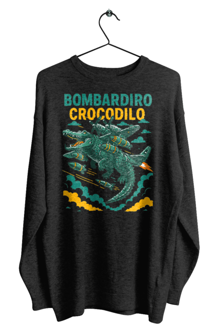 Свитшот мужской с принтом Bombardino Crocodilo. Bombardino, bombardino crocodilo, бомбардино крокодило, бомбардиро крокодило, брейнрот, брейнрот персонажи, итальянские мемы, итальянский брейнрот, крокодил, крокодил самолет. 2070702