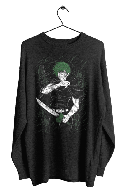 Men's sweatshirt with prints Jujutsu Kaisen Maki. Anime, dark fantasy, jujutsu kaisen, magic battle, maki, maki zenin, manga, mystic. 2070702