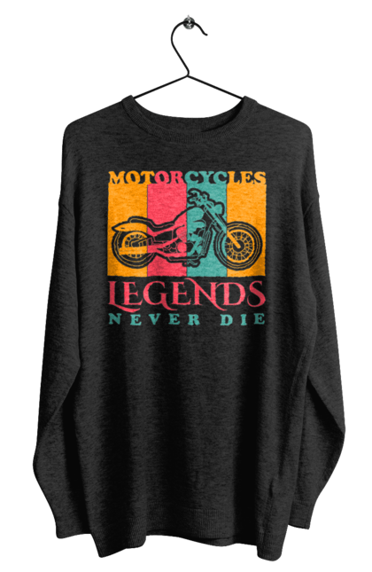 Світшот чоловічий з принтом "мотоцикл легенда". Легенда, мотоспорт, мотоцикл. 2070702