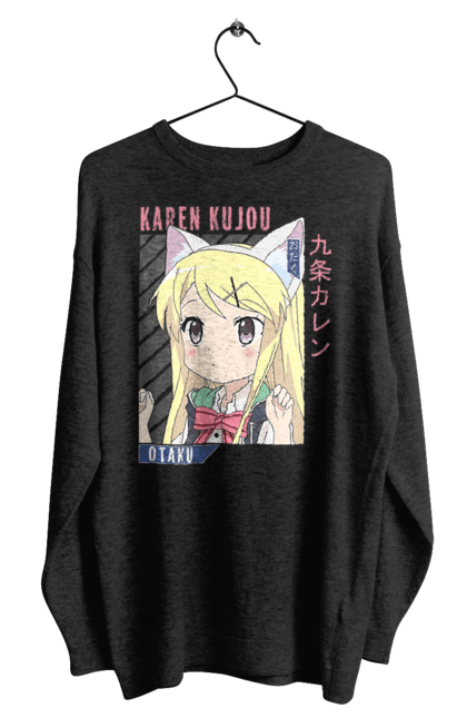 Men's sweatshirt with prints Kiniro Mosaic Karen Kujo. Anime, gold mosaic, karen, karen kujo, kiniro mosaic, kinmoza, manga. 2070702