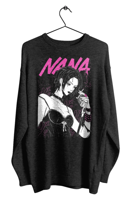 Men's sweatshirt with prints Nana. Anime, black stones, blast, manga, music, musical group, nana, nana osaki, singer. 2070702