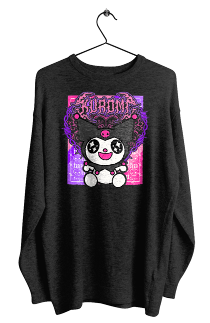 Men's sweatshirt with prints Hello Kitty Kuromi. Anime, character, hello kitty, kuromi, my melody, sanrio. 2070702