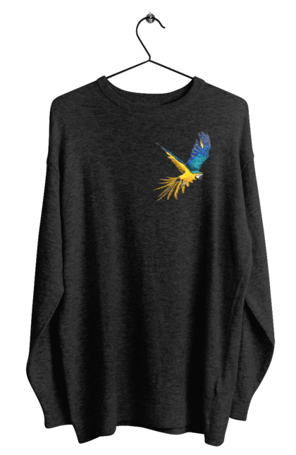 Світшот чоловічий з принтом "Папуга українець". Екзотика, папуга, патріот, пташка, символіка, україна. 2070702