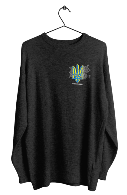 Світшот чоловічий з принтом "Процесор Свободи  серце. Жовтоблакить.". Sarabeevart, купити, патріотична, процесор, свобода, серце, україна. 2070702