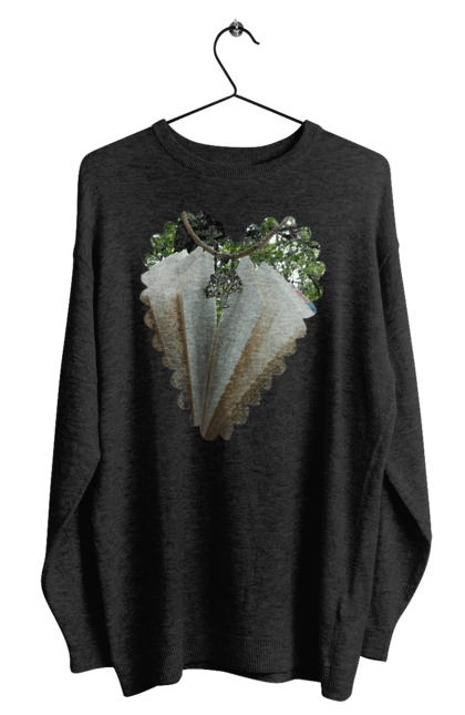 Світшот чоловічий з принтом "Книжкова валентинка". Дерево, книги, книжки, любов, прикраса, природа, серце, форма серця, читання. 2070702