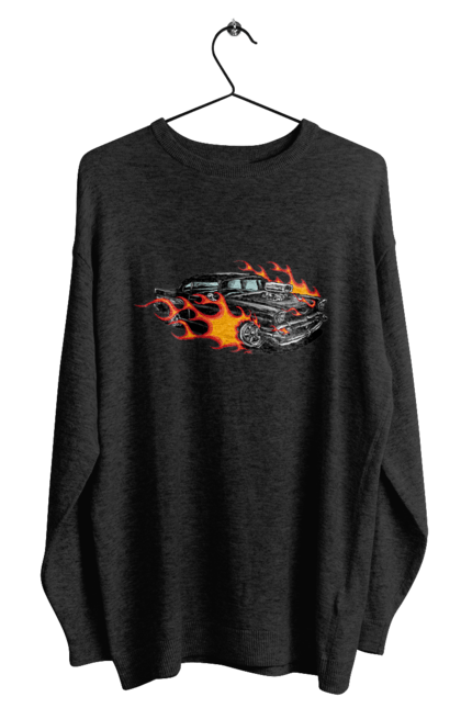 Світшот чоловічий з принтом "Машина Вогонь". Автомобіль, вогонь, машина. 2070702