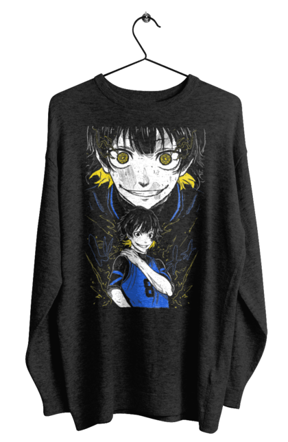 Men's sweatshirt with prints Blue Lock Meguru Bachira. Anime, bachira, blue lock, blue prison, football, manga, meguru, meguru bachira, sport. 2070702