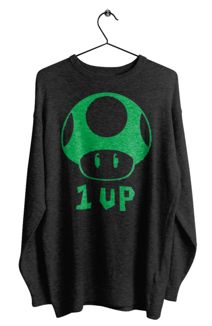 Світшот чоловічий з принтом "1UP Maрio". Mario bros, nintendo, гра, маріо, персонаж. 2070702