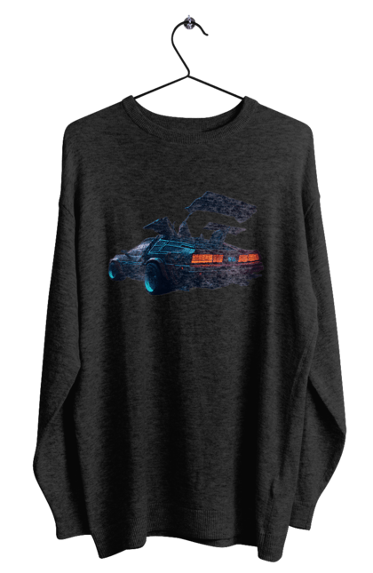 Світшот чоловічий з принтом "DeLorean назад у майбутнє". Автомобіль, делореан, з фільму. 2070702