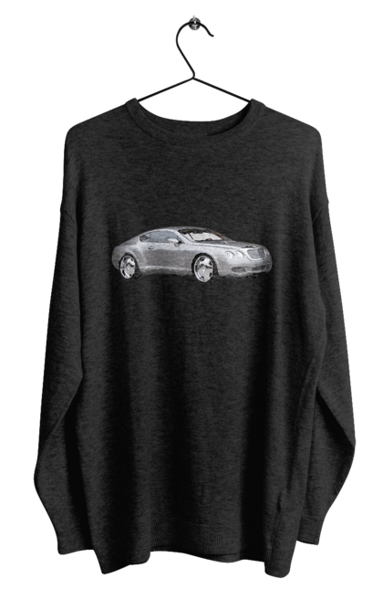 Світшот чоловічий з принтом "Авто". Авто, автомобиль, дорогий автомобіль, сірий автомобіль, стильний автомобіль. 2070702