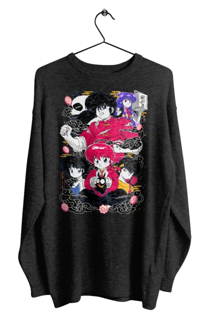Men`s sweatshirt with prints Ranma 1/2. Action movie, anime, comedy, manga, mystic, ranma, romance, shampoo. 2070702