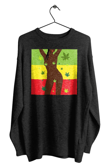 Світшот чоловічий з принтом "Гола Дівчина І Конопля". Гола, конопля, курити, сиськи. 2070702